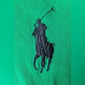 Men’s XL custom slim fit green Polo Ralph Lauren polo shirt.